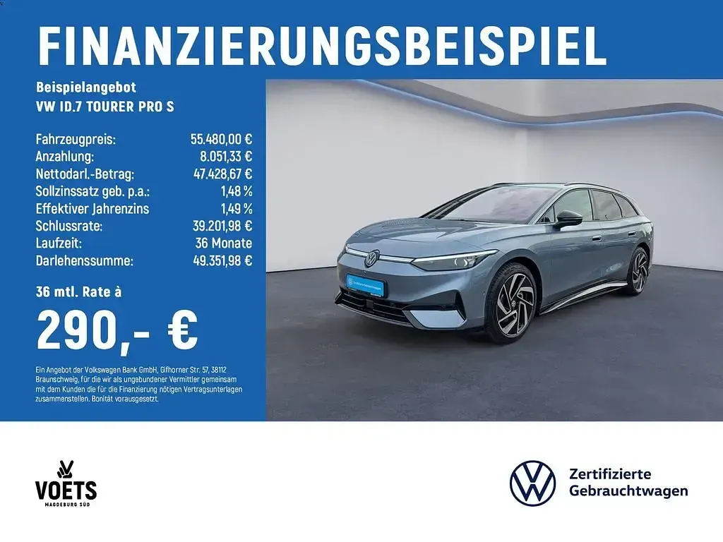 Gebraucht VW ID.7 Pro 210 kW (286 PS) 2025 Blau Kombi