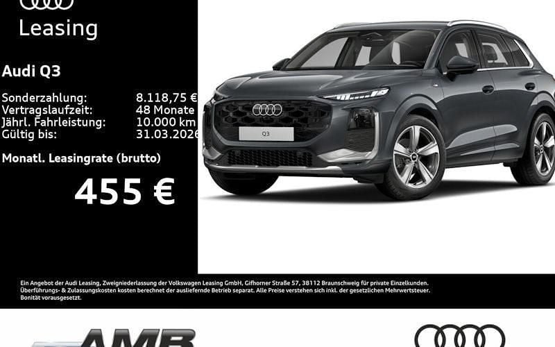Grau Neu 2025 Audi Q3 S-Line SUV | 49.950 € (Guter Preis) - Bild 1/4