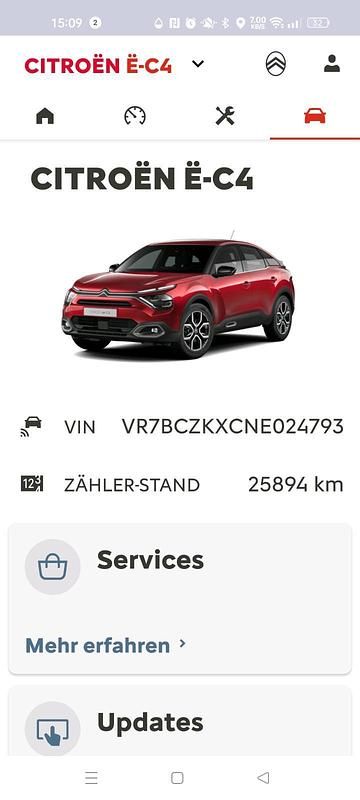 Rot Gebraucht 2022 Citroën e-C4 Shine Limousine | 14.900 € (Superpreis) - Bild 1/4