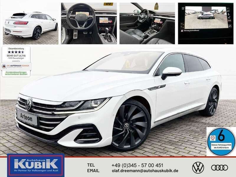 Oryxweiß perlmutteffekt Gebraucht 2021 VW Arteon R-line Kombi | 40.450 € (Teuer) - Bild 1/4
