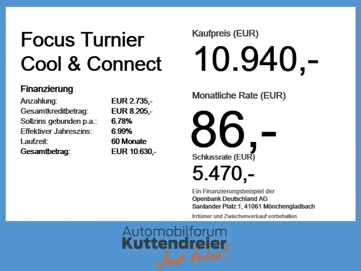 Gebraucht Ford Focus Cool & Connect 125 PS (91 kW) 2020 Chromablau metallic Kombi