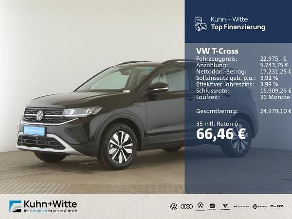 Schwarz (deep black perleffekt) Gebraucht 2024 VW T-Cross Goal SUV | 22.976 € (Superpreis) - Bild 1/4