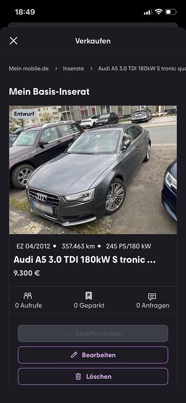 Gebraucht Audi A5 Sport 245 PS (180 kW) 2012 Grau Coupé