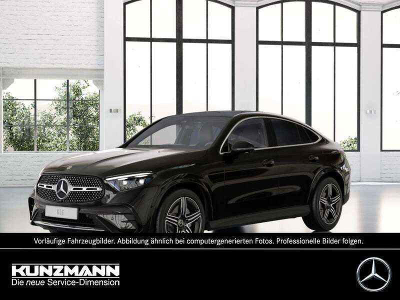 Obsidianschwarz metallic Gebraucht 2025 Mercedes GLC220 AMG Coupé | 63.970 € - Bild 1/4