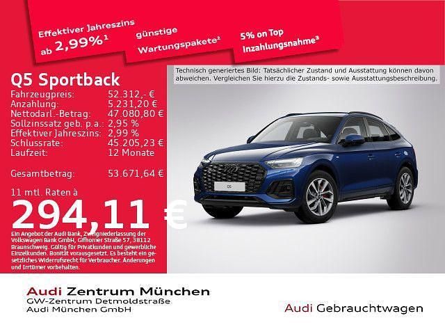 Navarrablau metallic Gebraucht 2022 Audi Q5 Sportback Ambiente SUV | 52.312 € (Etwas zu teuer) - Bild 1/1