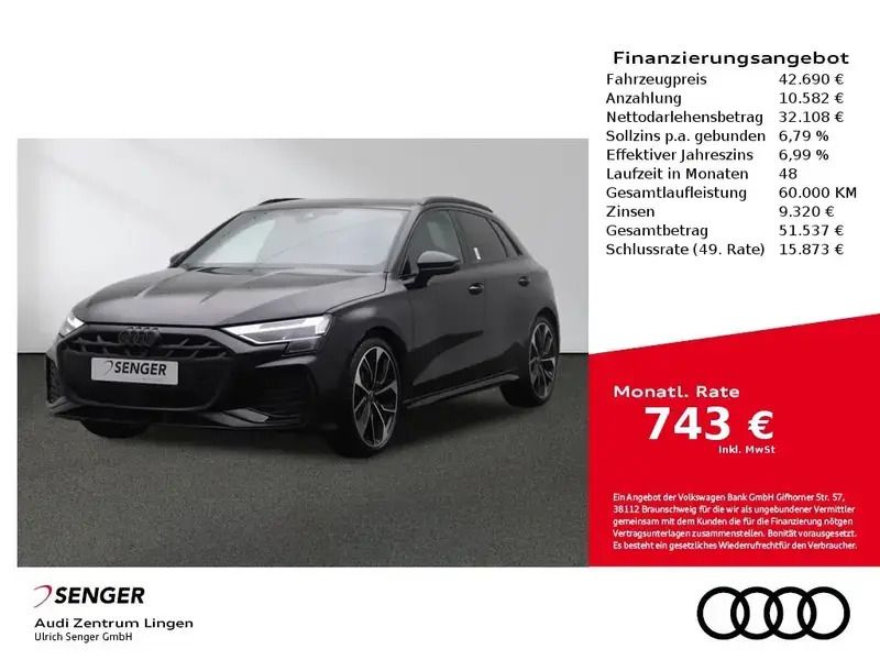 Schwarz Neu 2024 Audi A3 S-Line | 52.910 € - Bild 1/1