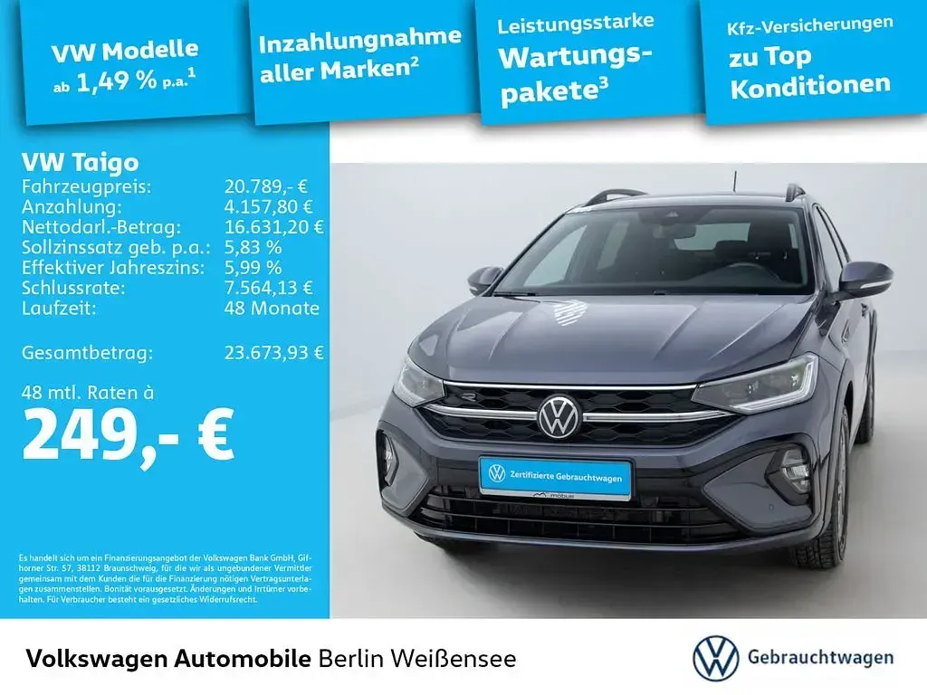 Gebraucht VW Taigo R-line 110 PS (80 kW) 2023 Grau SUV