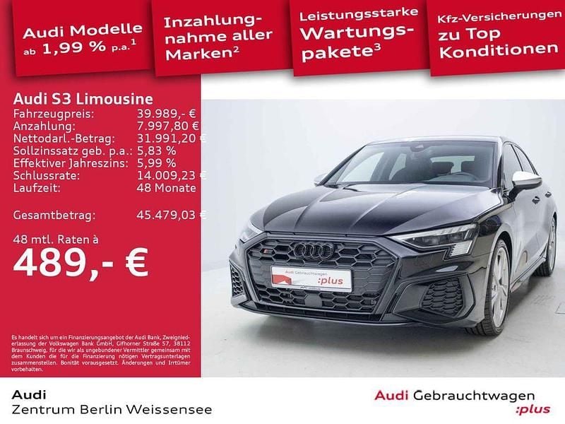 Schwarz Gebraucht 2024 Audi S3 Sport Limousine | 39.989 € (Superpreis) - Bild 1/4