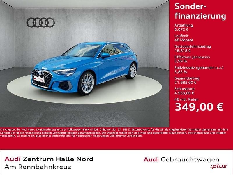 Turboblau Gebraucht 2020 Audi A3 Sportback S-Line Kleinwagen | 24.890 € (Fairer Preis) - Bild 1/4