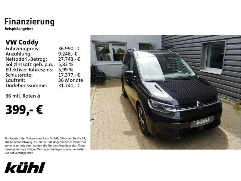Gebraucht VW Caddy Dark Label 114 PS (83 kW) 2024 Deep black perleffekt Van / Kleinbus