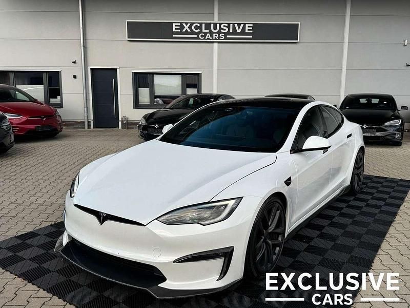 Pearl white multicoat Gebraucht 2022 Tesla Model S Plaid Kleinwagen | 79.750 € (Fairer Preis) - Bild 1/4