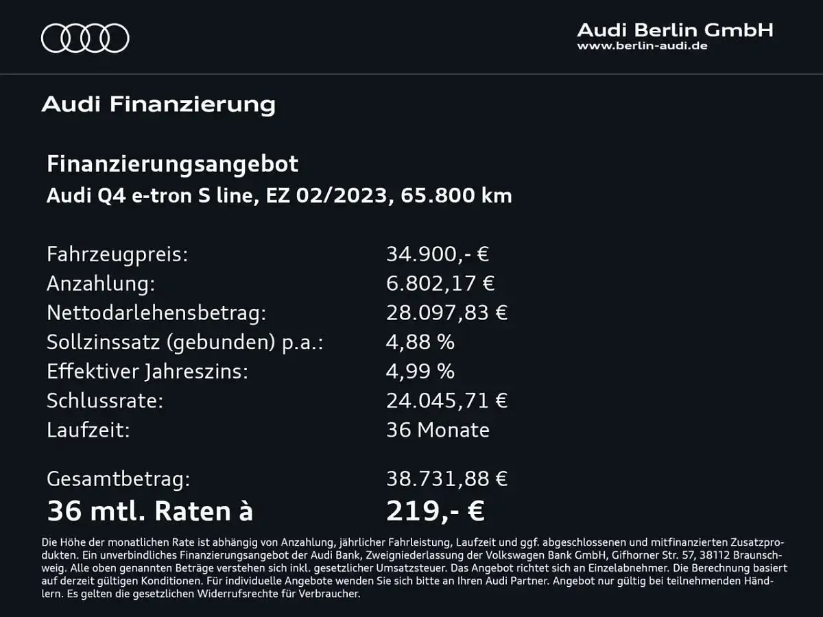 Gebraucht Audi Q4 e-tron Ambiente 219 kW (299 PS) 2023 Mythosschwarz metallic SUV