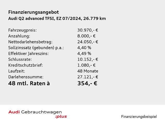 Gebraucht Audi Q2 Advanced 150 PS (110 kW) 2024 Mythosschwarz metallic SUV