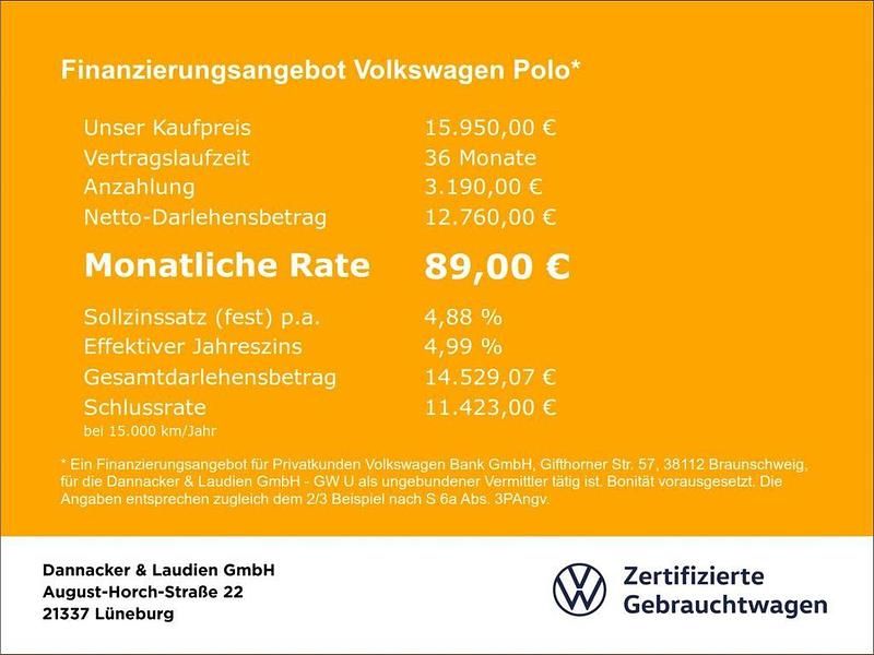 Gebraucht VW Polo Active 95 PS (69 kW) 2021 Pure white Kleinwagen