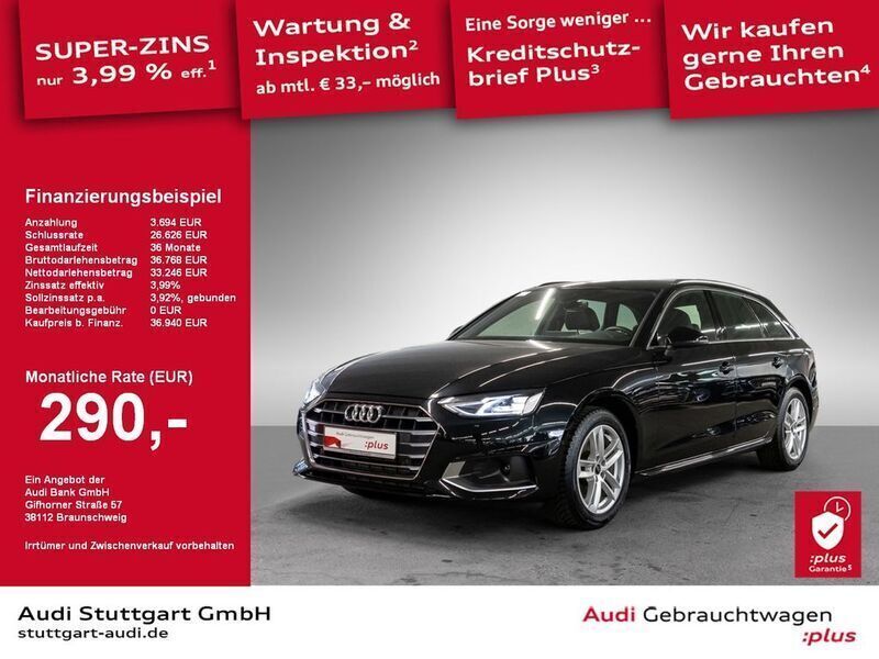 Mythosschwarz metallic Gebraucht 2024 Audi A4 Advanced Plus Kombi | 36.940 € (Teuer) - Bild 1/2