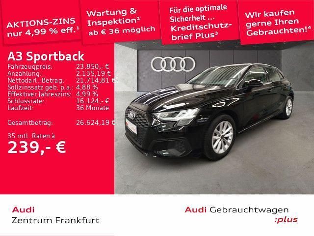 Brillantschwarz Gebraucht 2023 Audi A3 Limousine | 23.850 € (Fairer Preis) - Bild 1/3