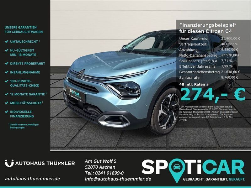 Blau Gebraucht 2023 Citroën C4 PureTech Limousine | 21.900 € (Teuer) - Bild 1/4