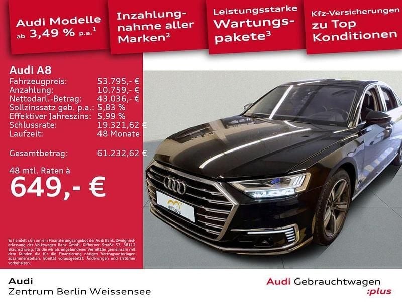 Schwarz Gebraucht 2022 Audi A8 Limousine | 53.795 € (Superpreis) - Bild 1/4