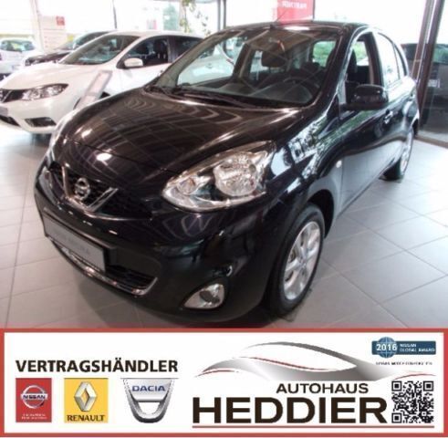 Schwarz metallic Gebraucht 2016 Nissan Micra Acenta Kleinwagen | 9.990 € (Teuer) - Bild 1/4