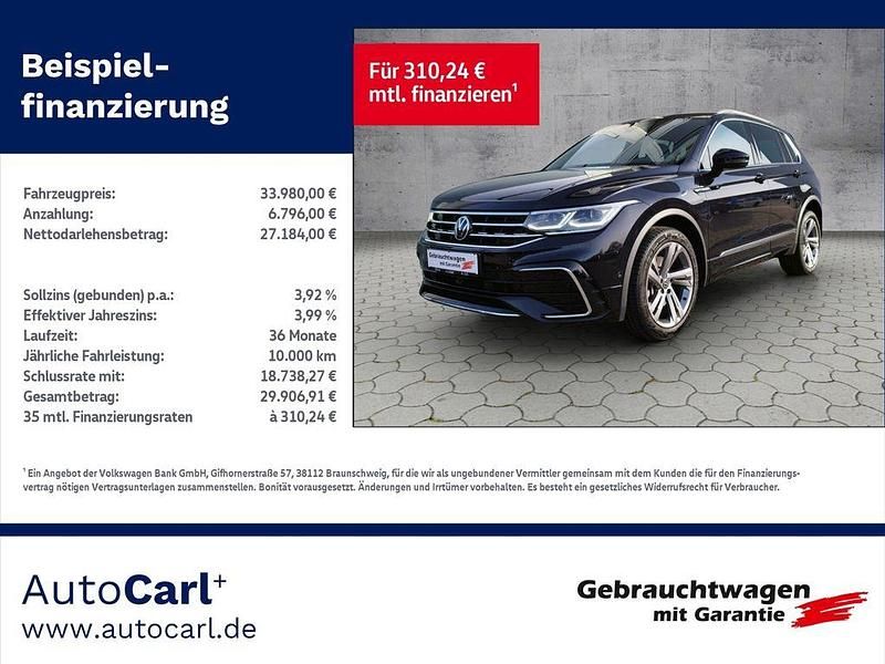 Deep black perleffekt Gebraucht 2021 VW Tiguan R-line SUV | 33.380 € (Fairer Preis) - Bild 1/4