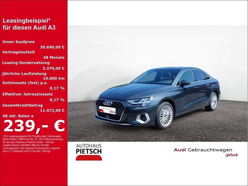 Grau Gebraucht 2024 Audi A3 Advanced Limousine | 30.690 € (Superpreis) - Bild 1/4