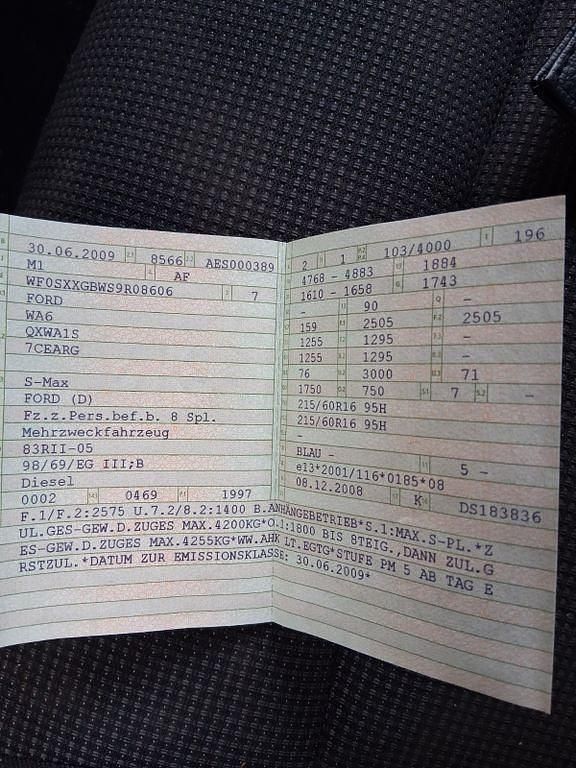 Gebraucht Ford S-MAX Titanium 140 PS (102 kW) 2009 Blau Van / Kleinbus