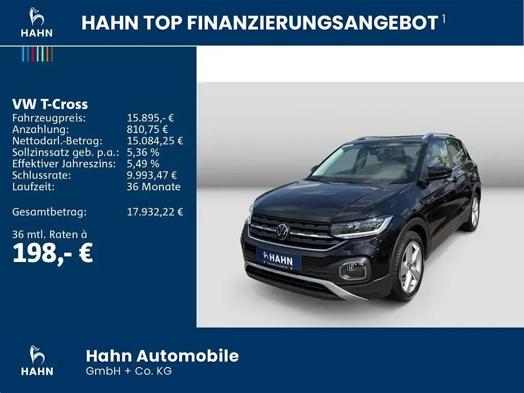 Gebraucht VW T-Cross Style 110 PS (80 kW) 2022 Deep black perleffekt SUV
