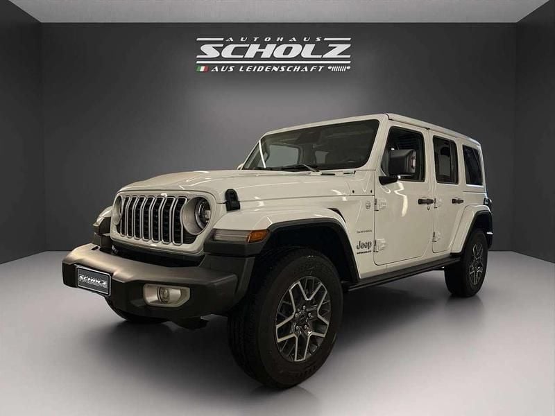 Bright white Neu 2025 Jeep Wrangler Sahara SUV | 59.900 € (Guter Preis) - Bild 1/4