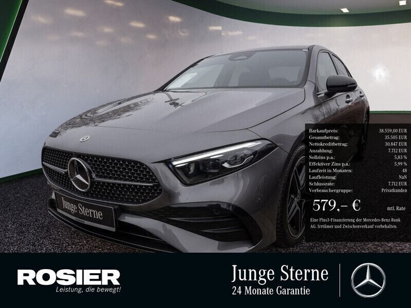 Grau / mountaingrau (metallic) Gebraucht 2024 Mercedes A220 Advanced Plus Limousine | 38.559 € (Fairer Preis) - Bild 1/4