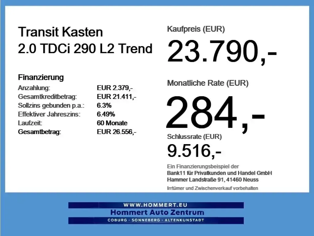 Gebraucht Ford Transit Trend 131 PS (96 kW) 2023 Frostweiß Van