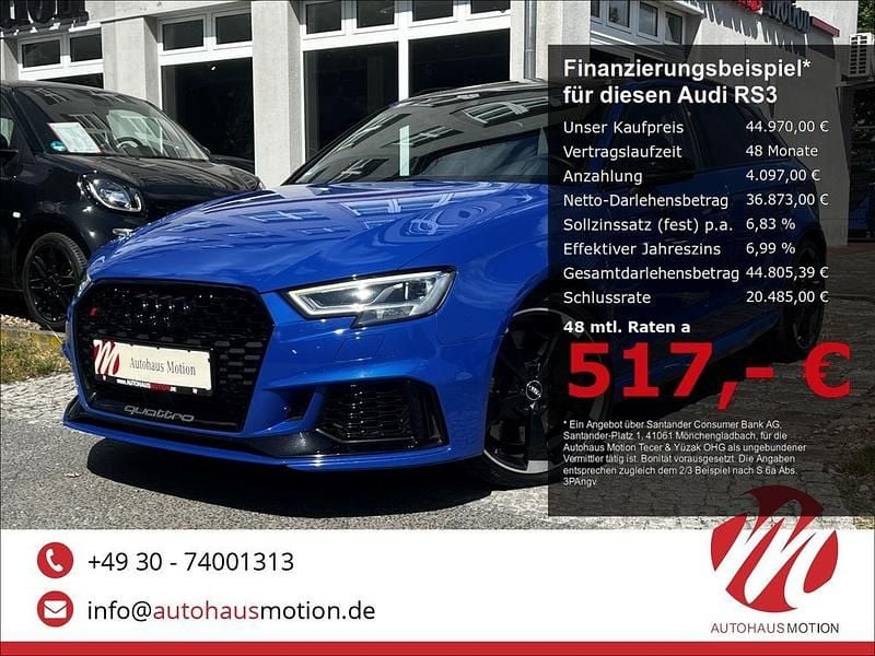 Blau Gebraucht 2020 Audi RS3 Sportback Sport Kleinwagen | 44.970 € (Fairer Preis) - Bild 1/4
