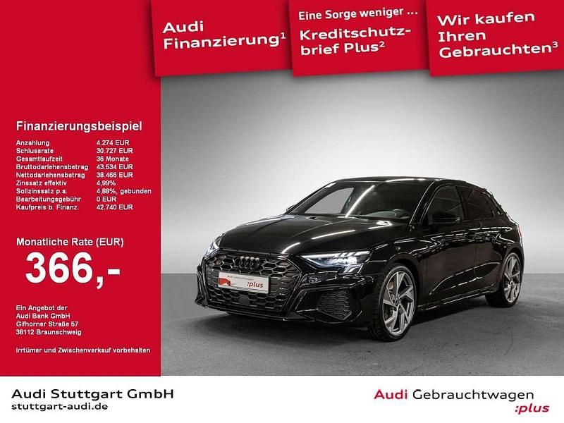 Mythosschwarz metallic Gebraucht 2024 Audi S3 Sport Limousine | 42.740 € (Fairer Preis) - Bild 1/2