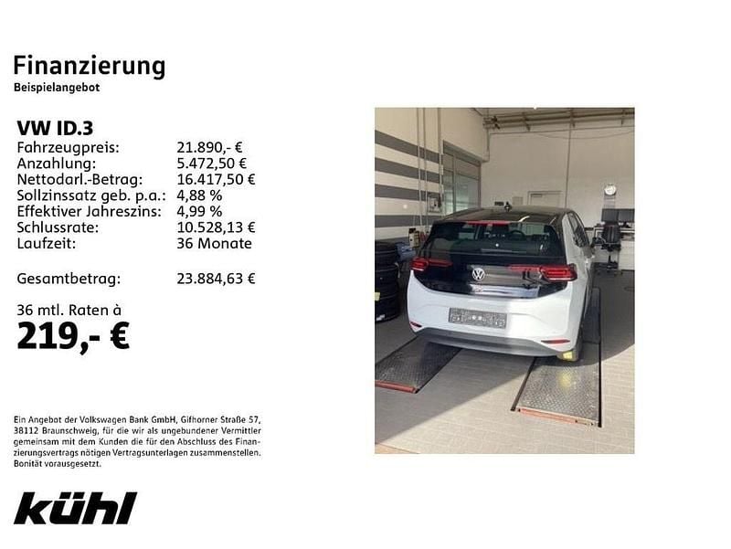 Gebraucht VW ID.3 Pro 150 kW (204 PS) 2021 Gletscherweiß metallic Kleinwagen