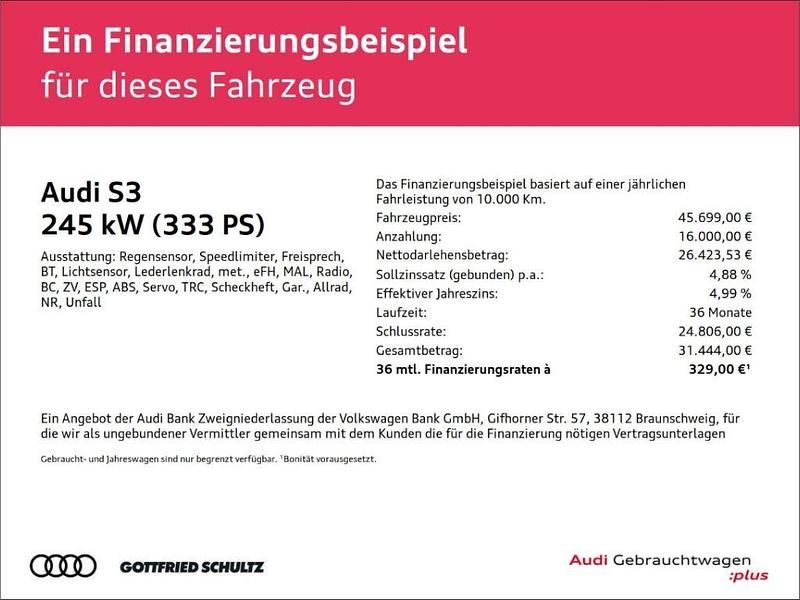 Brugt Audi S3 Ambiente 333 HK (244 kW) 2024 Blå Sedan