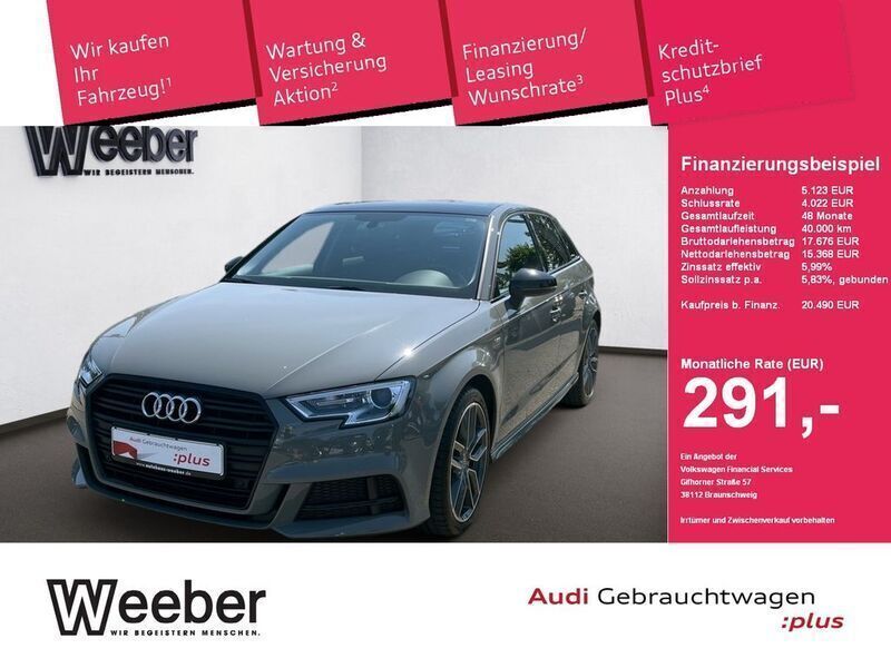 Quantumgrau Gebraucht 2020 Audi A3 Sportback S-Line Limousine | 20.490 € (Superpreis) - Bild 1/4