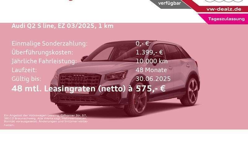 Grau Neu 2025 Audi Q2 S-Line SUV | 53.457 € - Bild 1/4
