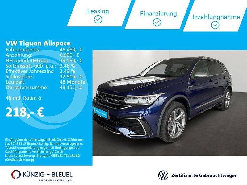Atlantic blue metallic Gebraucht 2024 VW Tiguan Allspace R-line SUV | 46.480 € (Etwas zu teuer) - Bild 1/4