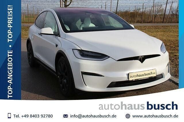 Pearl white multicoat Gebraucht 2023 Tesla Model X Plaid SUV | 105.980 € - Bild 1/2