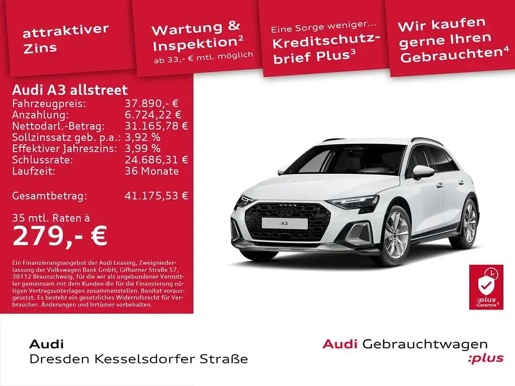 Gebraucht Audi A3 Comfort 204 PS (150 kW) 2025 Gletscherweiß metallic Kombi