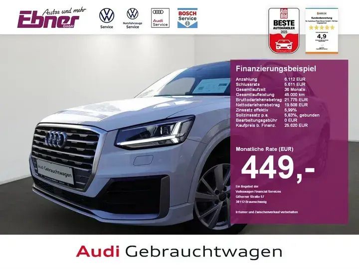 Gletscherweiß metallic Gebraucht 2019 Audi Q2 S-Line SUV | 25.620 € (Etwas zu teuer) - Bild 1/4