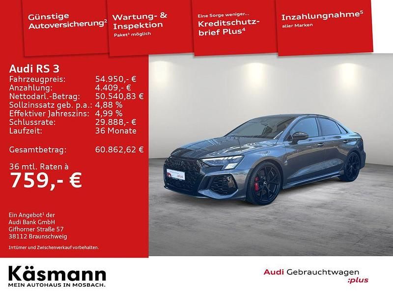 Daytonagrau perleffekt (metallic) Gebraucht 2022 Audi RS3 Sport Kleinwagen | 54.950 € (Fairer Preis) - Bild 1/4