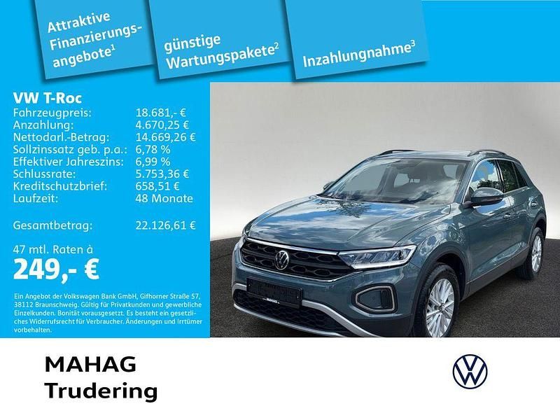 Blau Gebraucht 2022 VW T-Roc Life SUV | 18.681 € (Guter Preis) - Bild 1/2