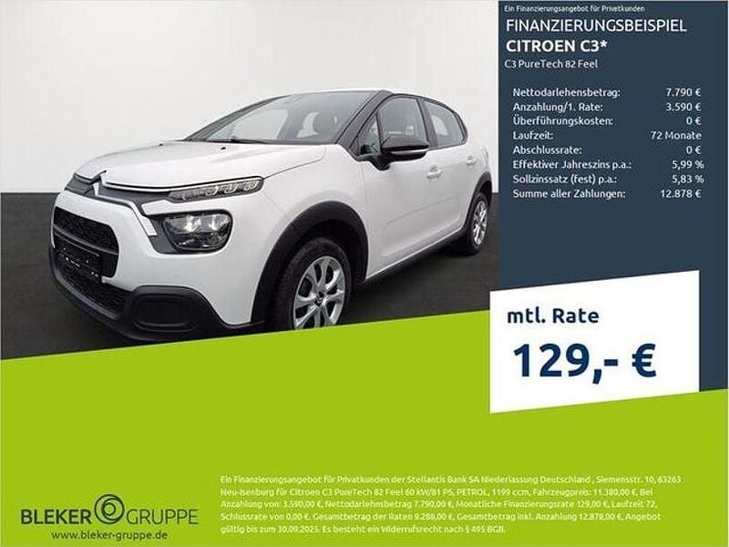 Weiß Gebraucht 2022 Citroën C3 Feel Kleinwagen | 11.380 € (Guter Preis) - Bild 1/3