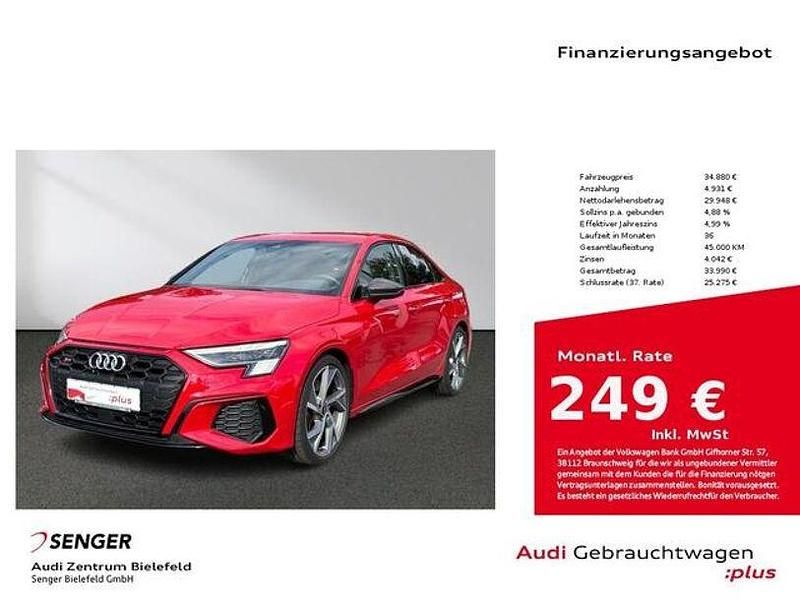 Tangorot metallic Gebraucht 2021 Audi S3 Ambiente Limousine | 34.880 € (Guter Preis) - Bild 1/3