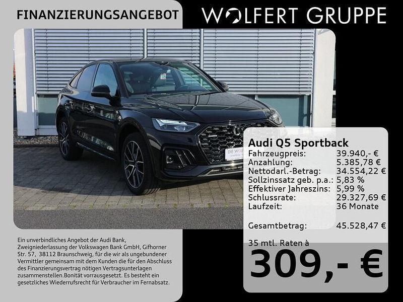 Mythosschwarz metallic Gebraucht 2022 Audi Q5 S-Line SUV | 39.940 € (Fairer Preis) - Bild 1/4