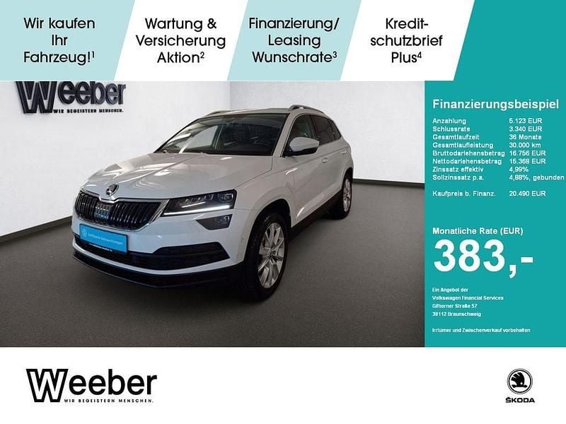 Moonweiss (metallic) Gebraucht 2017 Skoda Karoq Style SUV | 20.490 € (Guter Preis) - Bild 1/4