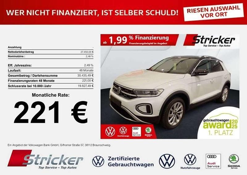 Weiß Gebraucht 2024 VW T-Roc Style SUV | 27.449 € (Guter Preis) - Bild 1/3