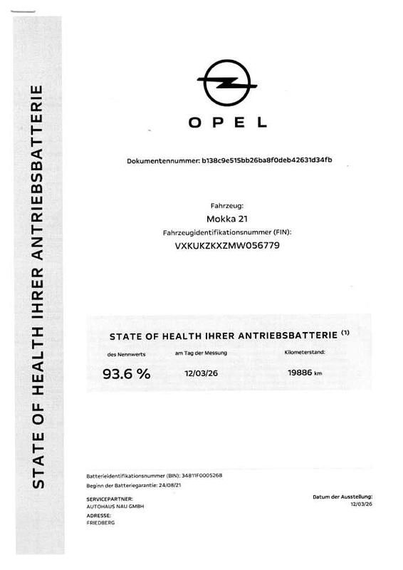 Gebraucht Opel Mokka-e Ultimate 100 kW (136 PS) 2021 Jade weiss/arktis weiss SUV