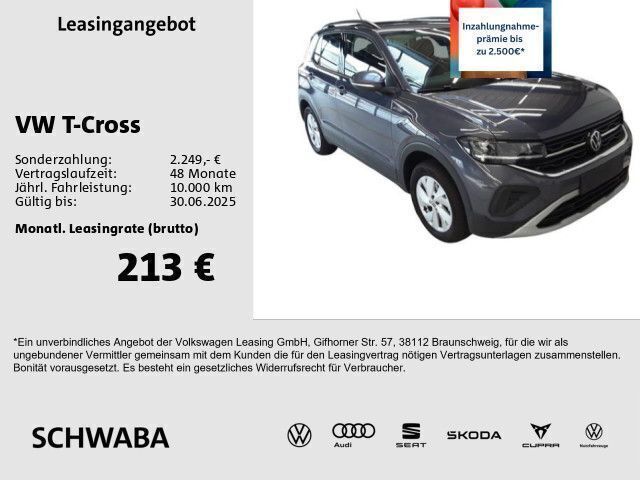 Grau Gebraucht 2024 VW T-Cross Life SUV | 22.490 € (Fairer Preis) - Bild 1/4