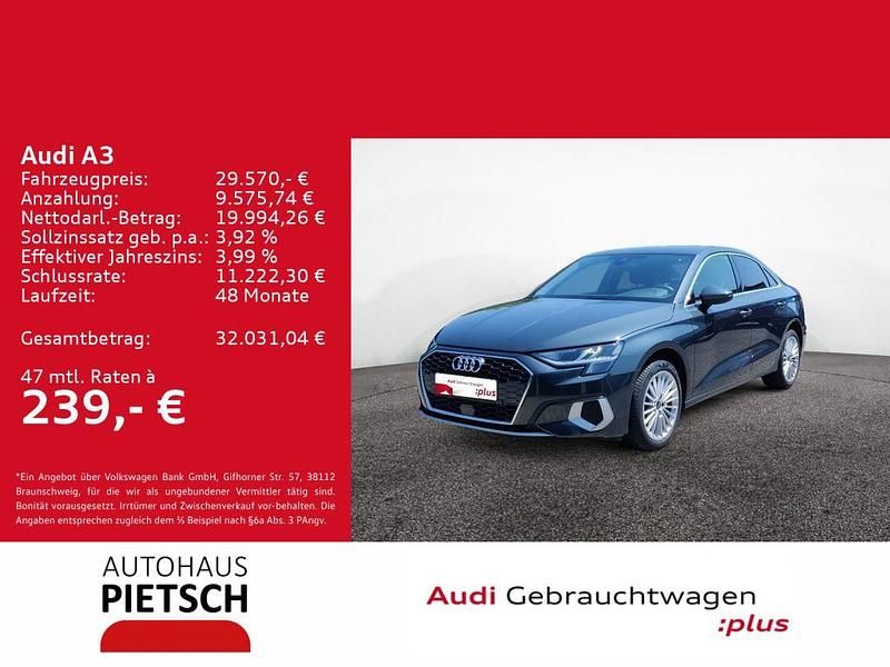 Grau Gebraucht 2024 Audi A3 Advanced Limousine | 29.570 € (Guter Preis) - Bild 1/4